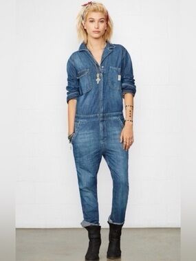 Polo Ralph Lauren Denim Utility Flight Suit Jumpsuit XS classic streetwear